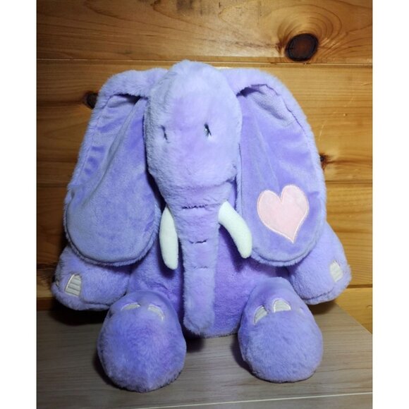 Gigglescape Plush Purple Elephant 13” Stuffed Animal With Floppy Ears - Picture 1 of 12